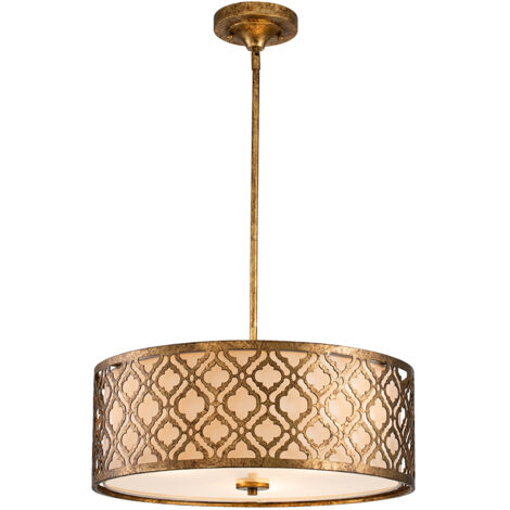 Elstead Arabella - Pendente Duo-Mount a soffitto rotondo grande a 3 luci oro, E27