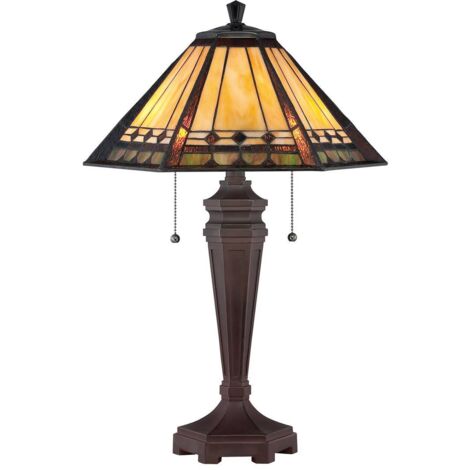 Elstead Arden - 2 leichte Tiffany Schreibtischlampe Bronze, E27