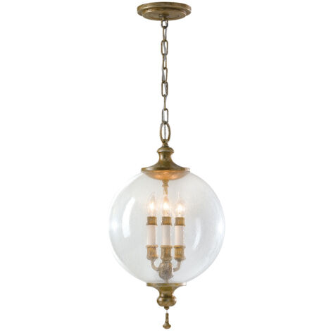 Elstead Argento - 3 Lichtdeckenanhänger Oxidiertes Silberblatt, E14