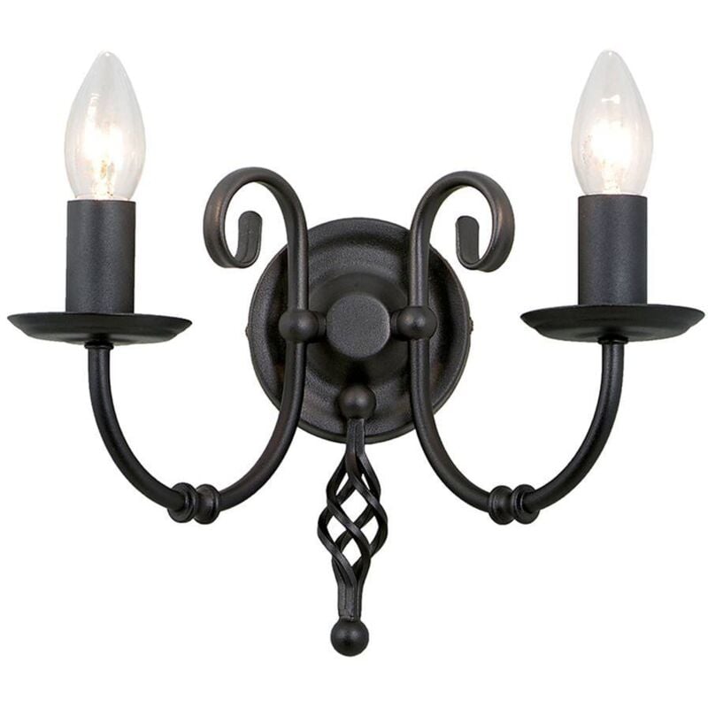Applique Classica Artisan Acciaio Nero 2 Luci E14