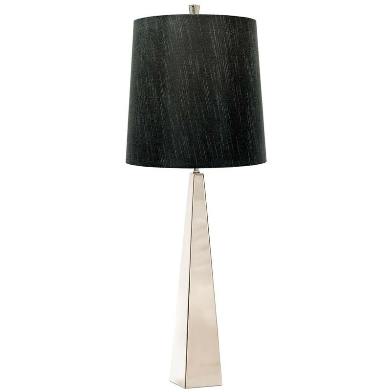 Ascent Table Lamp with Round Tapered Shade, Polished Nickel - Elstead