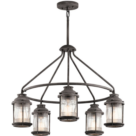 Elstead Ashland Bay - 5 Light Outdoor Kronleuchter Pendelleuchte Zink IP44, E27