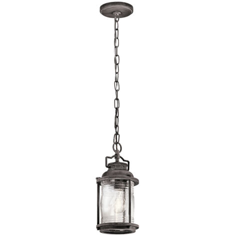 Elstead Ashland Bay - Lanterna a Catena da Soffitto da Esterno Piccola 1 Luce Zinco IP44, E27