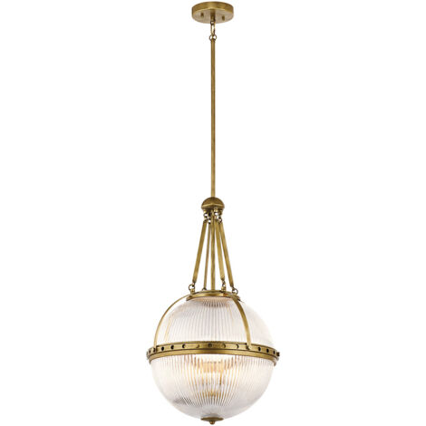 Elstead Aster - Luminaire suspendu à 3 ampoules globe en laiton, E14
