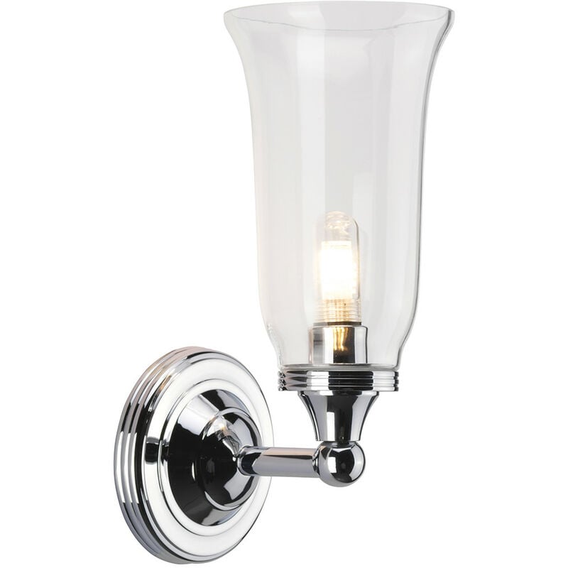 Austen - 1 Light Bathroom Wall Light Polished Chrome IP44, G9 - Elstead