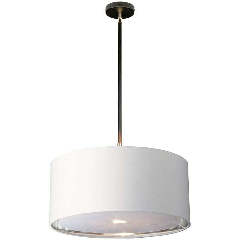 Elstead - Balance Cylindrical Pendant Ceiling Light, Black, Polished Nickel