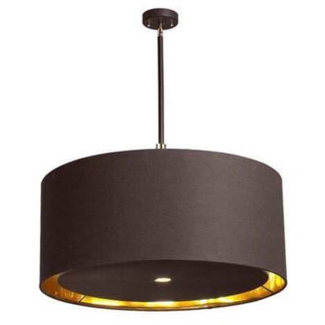Elstead Balance - Grand plafonnier rond à 4 ampoules, brun, laiton poli, E27