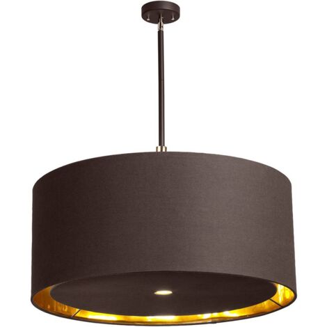 Elstead Balance - Lampada a sospensione rotonda grande a 4 luci marrone chiaro, ottone lucido, attacco E27