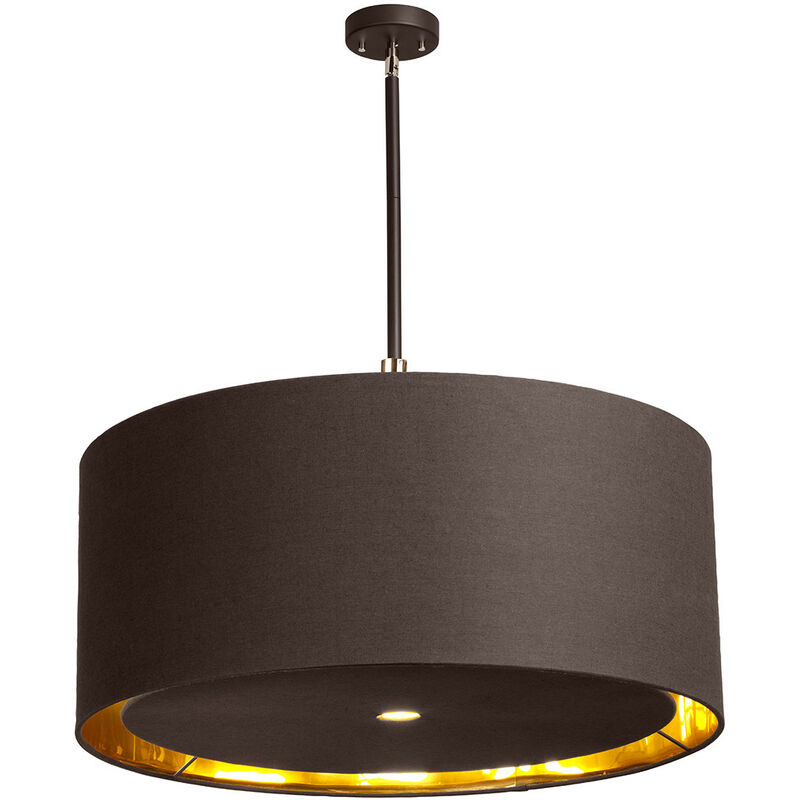 

Balance - Lámpara colgante de techo redonda grande de 4 luces marrón claro, latón pulido, E27 - Elstead