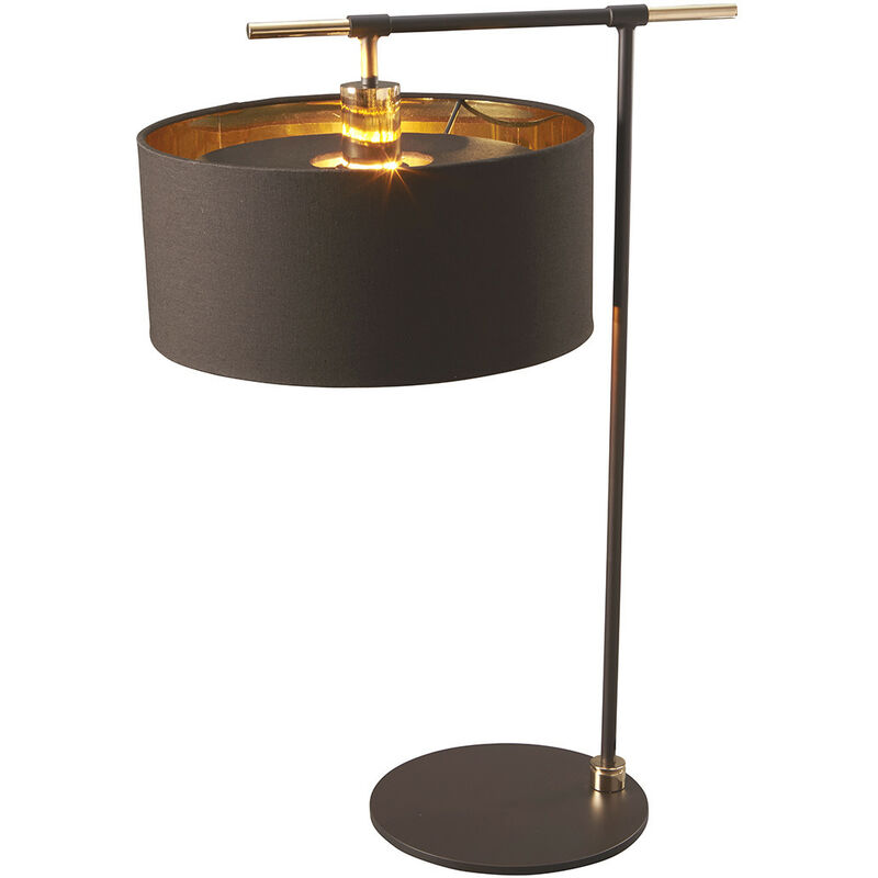 

Balance - Lámpara de mesa 1 luz marrón, latón pulido, E27 - Elstead