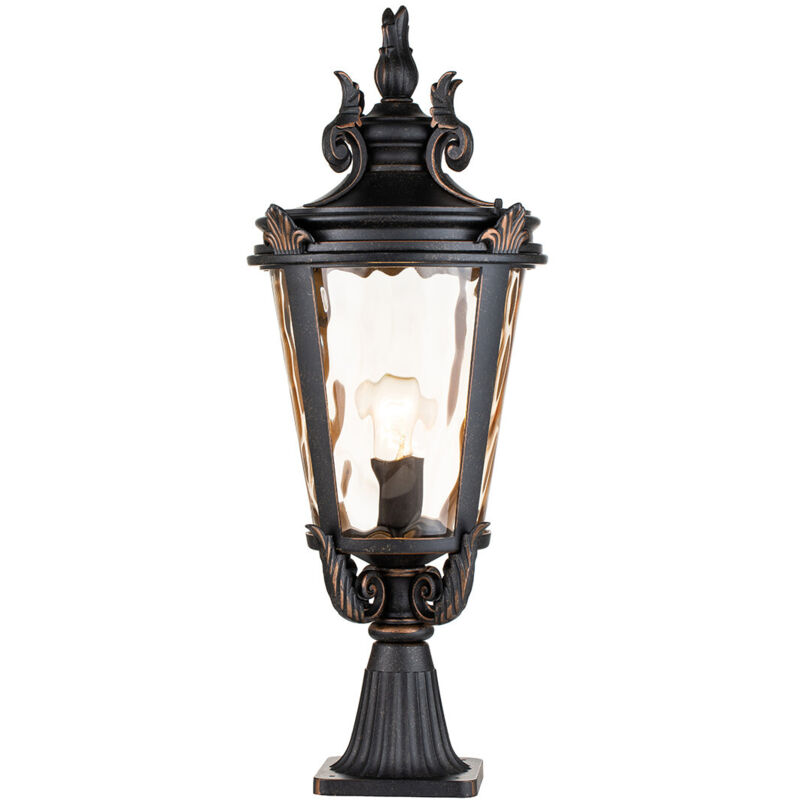 Luce di percorso luce da esterno piedistallo luce h 68 cm bronzo lampada da giardino in acciaio