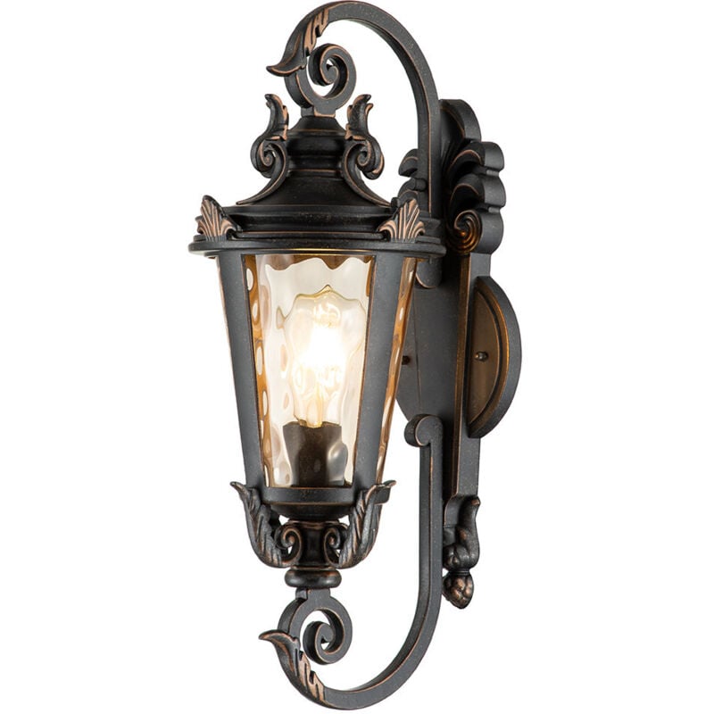 Baltimore - 1 Lanterna da parete media per esterni Luce Bronzo stagionato IP44, E27 - Elstead