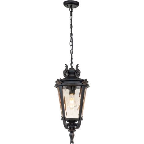 Elstead Baltimore - Grande lanterne de plafond extérieur à 1 lumière, bronze vieilli, E27