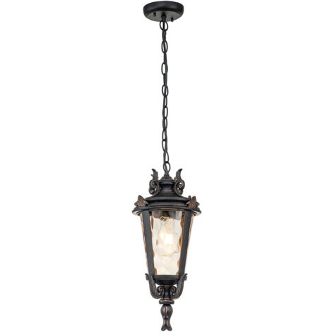 Elstead Baltimore - Lanterne de plafond d'extérieur moyenne à 1 lumière, bronze vieilli, E27