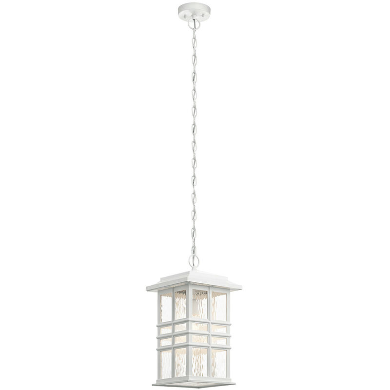 

Elstead Beacon Square Outdoor 1 farol de cadena ligera, blanco, IP44, E27