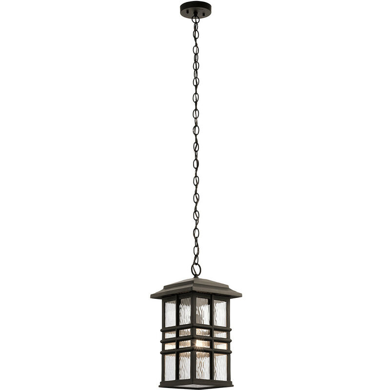 Beacon Square Outdoor 1 Light Chain Lantern, Olde Bronze, IP44, E27 - Elstead