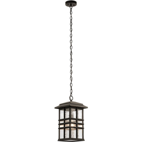 Elstead Beacon Square Outdoor 1 Light Chain Lantern, Olde Bronze, IP44, E27