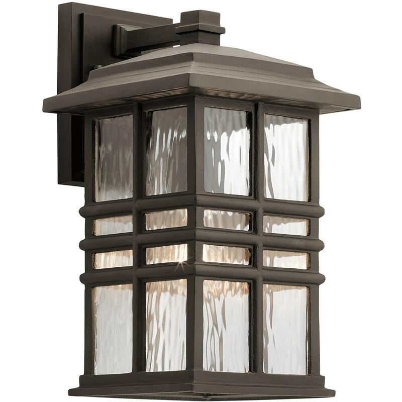 Beacon Square Outdoor 1 Light Wall Lantern, Olde Bronze, IP44, E27 - Elstead