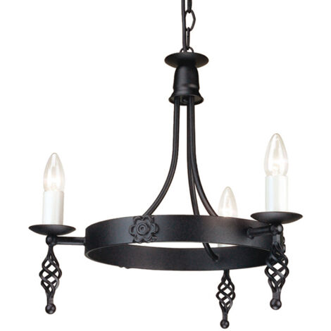 Elstead Belfry - Lustre à 3 ampoules au fini noir, E14