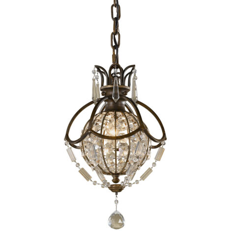 Elstead Bellini - 1 Lichtdeckenanhänger Britische Bronze, Oxidierte Bronze, E14