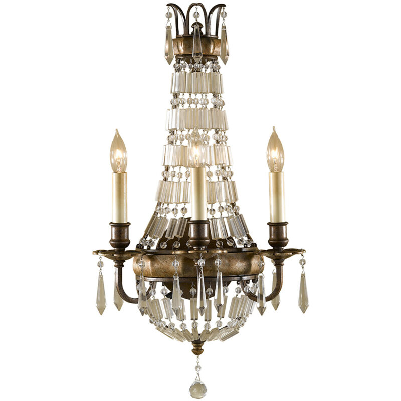 Bellini - Applique da parete a 3 luci per interni, bronzo britannico, bronzo ossidato, attacco E14 - Elstead