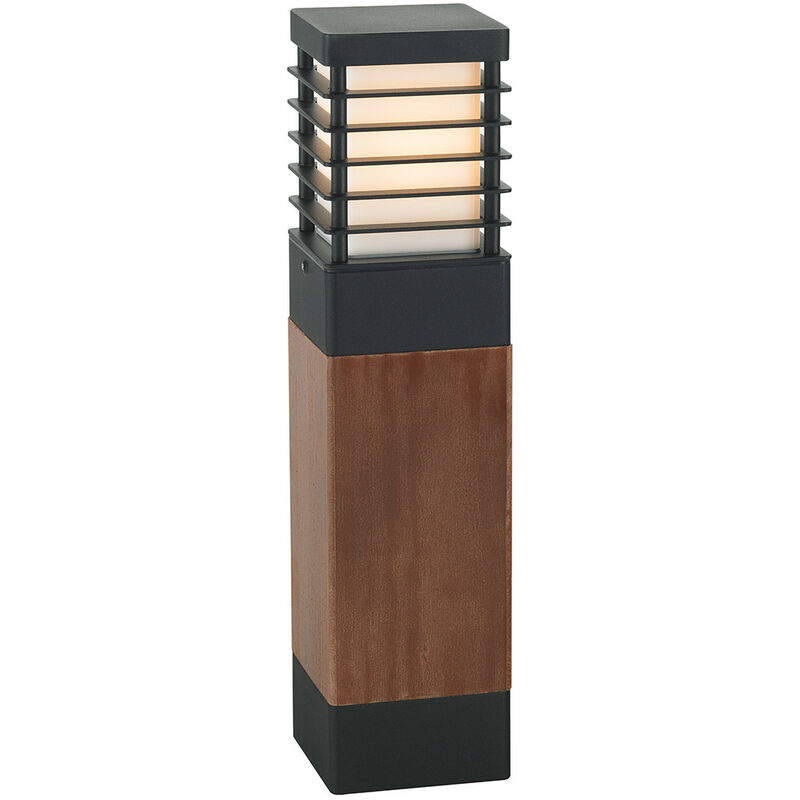 

Elstead - Bolardo mediano de madera para exteriores, E27
