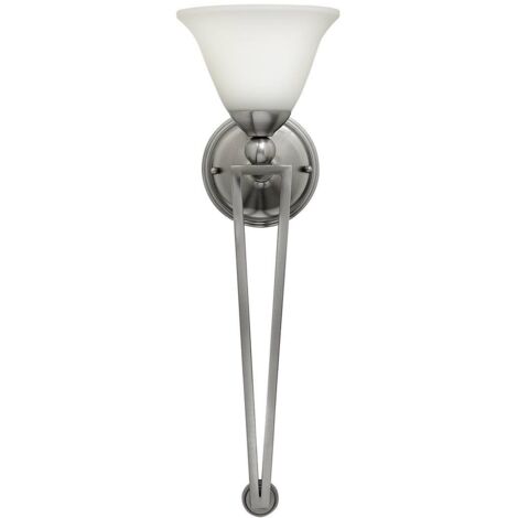 Elstead Bolla - Applique murale à 1 ampoule, abat-jour en verre nickel brossé, E27