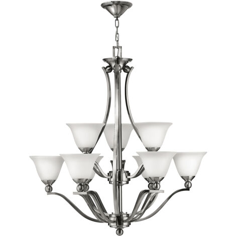 Elstead Bolla - Lampadario a 9 luci multibraccio finitura nichel spazzolato, attacco E27