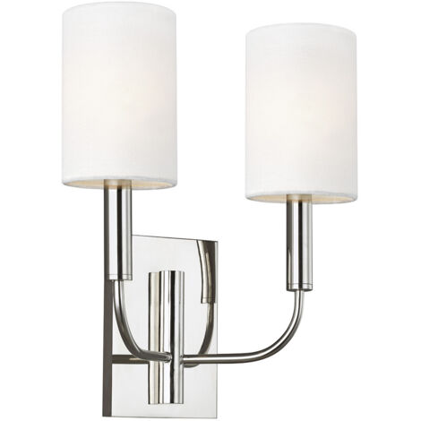 Elstead Brianna 2 Light Wandleuchte, Nickel poliert, E14