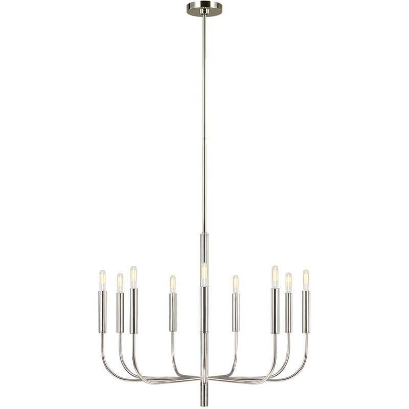 Brianna 9 Light Chandelier, Polished Nickel, E14 - Elstead