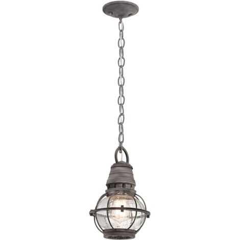Elstead Bridge Point - Lanterna a Catena da Soffitto da Esterno Piccola 1 Luce Zinco IP44, E27