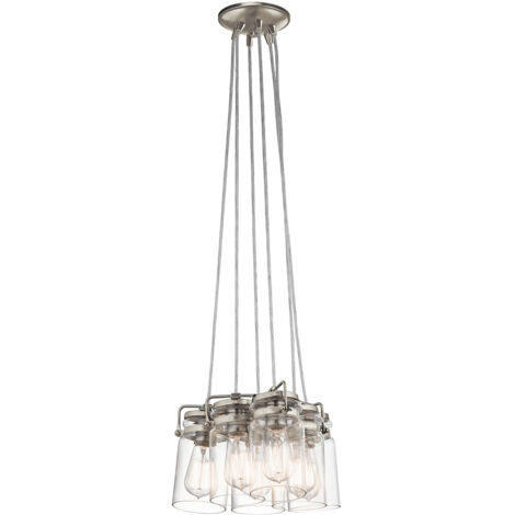 Elstead Brinley - 6 Light Cluster Anhänger aus gebürstetem Nickel, E27