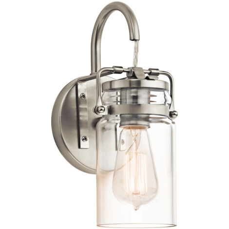 Elstead Brinley - Applique murale à 1 ampoule, nickel brossé, E27