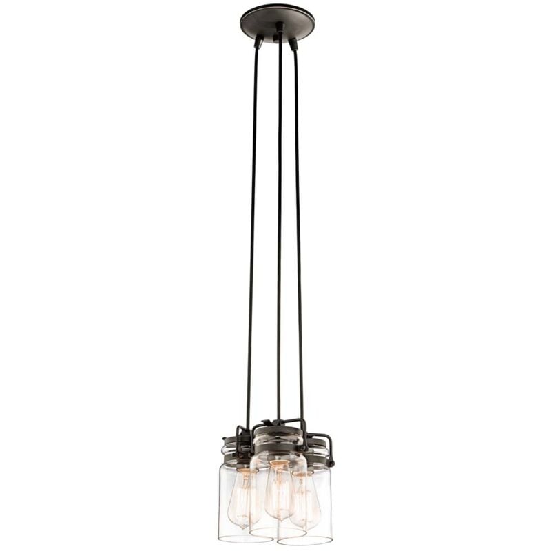 Lampada a sospensione lampada da soffitto lampada a sospensione acciaio vetro bronzo d 21,6cm lampada da sala da pranzo