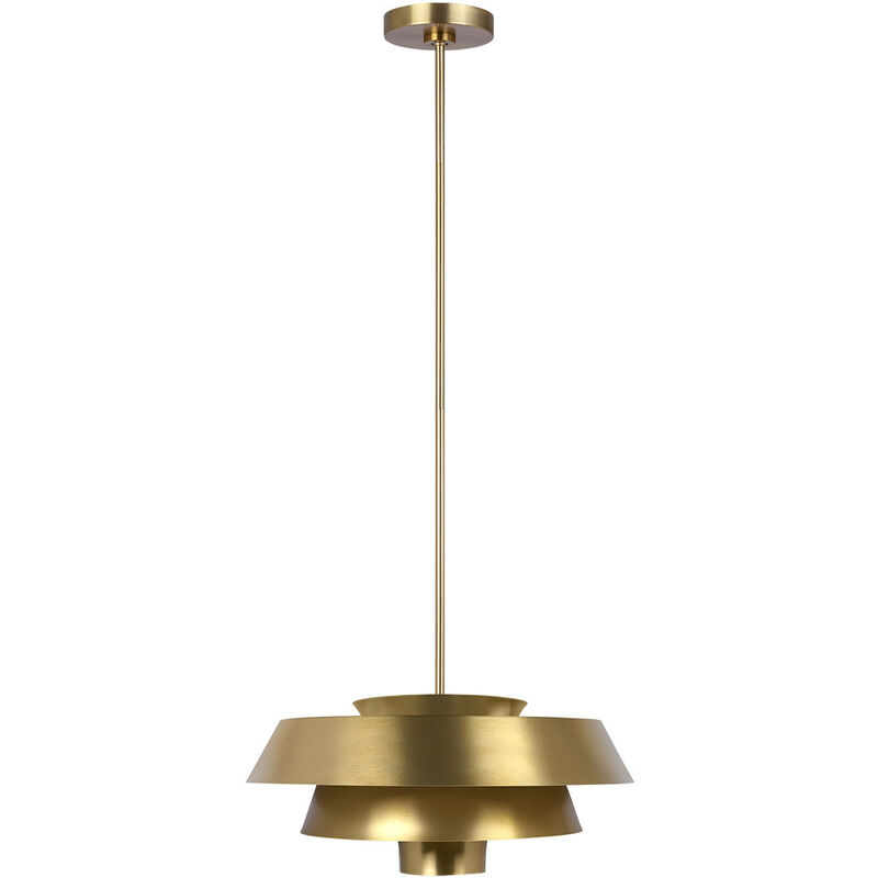 Elstead - Brisbin 1 Light Pendant, Burnished Brass, E27