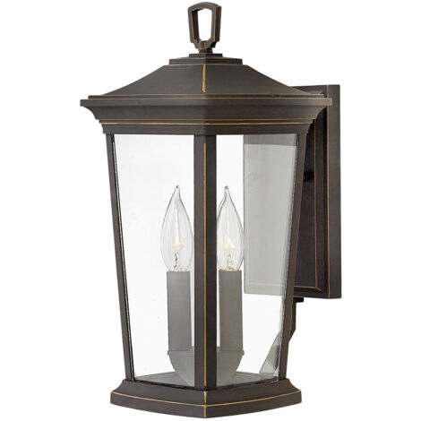 Elstead Bromley - Lanterna a Parete Media da Esterno 2 Luci Bronzo Chiaro IP44, E14