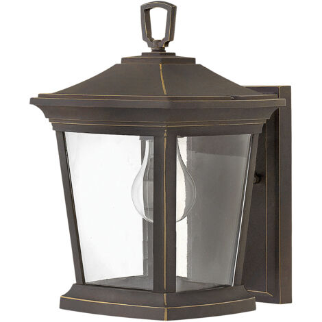 Elstead Bromley - Lanterna da parete piccola 1 luce da esterno bronzo chiaro IP44, attacco E27