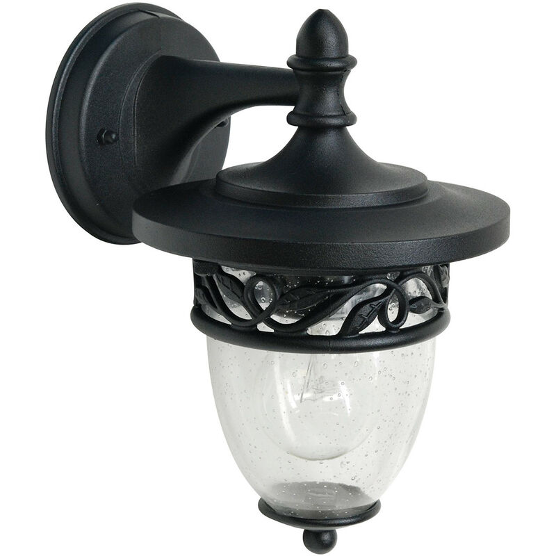 Image of Burford - Lanterna da parete per esterni 1 luce con luce nera IP44, attacco E27 - Elstead