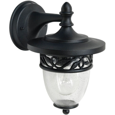 Elstead Burford - Lanterna da parete per esterni 1 luce con luce nera IP44, attacco E27