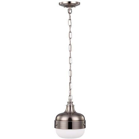 Elstead Cadence - 1 Light Dome Decke Mini Anhänger poliertes Nickel, gebürsteter Stahl, E27