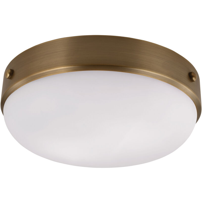 Plafoniera Contemporanea Cadence Acciaio Ottone Scuro Antico Vetro 2 Luci E27