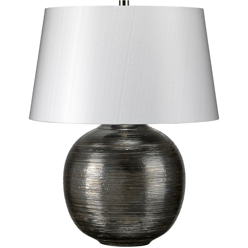 Caesar - 1 Light Table Lamp Silver, E27 - Elstead