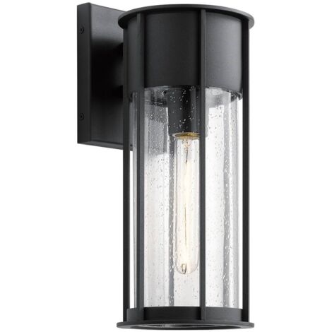 Elstead Camillo Lanterne murale d'extérieur moyenne 1 lumière noire texturée IP44