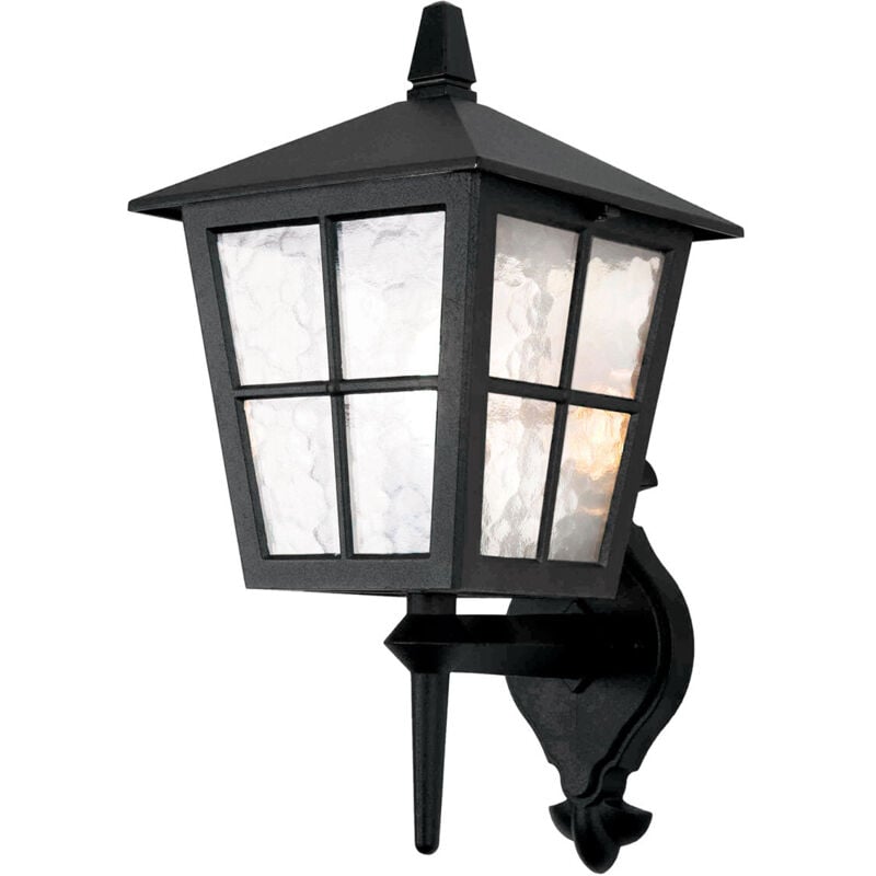 Canterbury - Lanterna da parete per esterni 1 luce con luce nera IP43, attacco E27 - Elstead