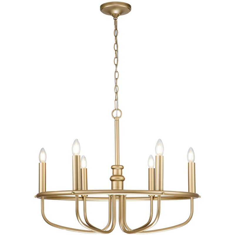 Lampadario capitol hill E14 6x40W acciaio ottone