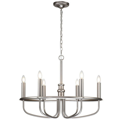 Elstead Capitol Hill Plafonnier suspendu à 6 bras multiples, nickel brossé