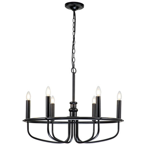 Elstead Capitol Hill Plafonnier suspendu à 6 bras multiples, noir