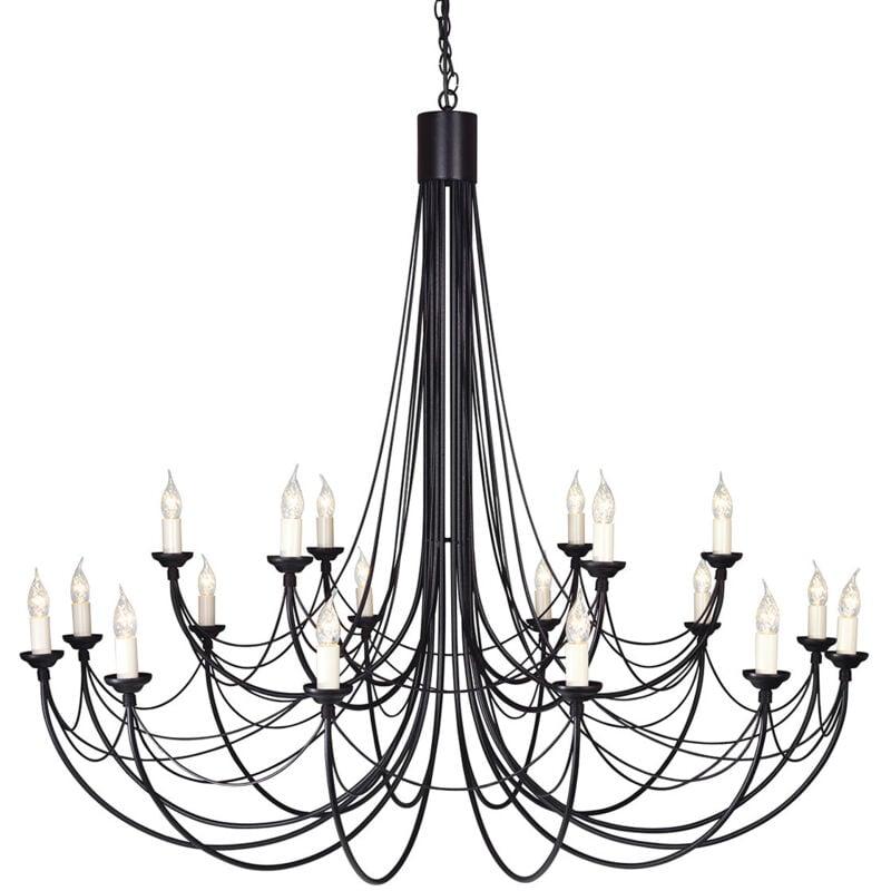 Elstead Carisbrooke - Lampadario a 18 candele nero