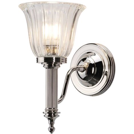 Elstead Carroll - Applique murale à 1 lumière pour salle de bain, nickel poli IP44, G9