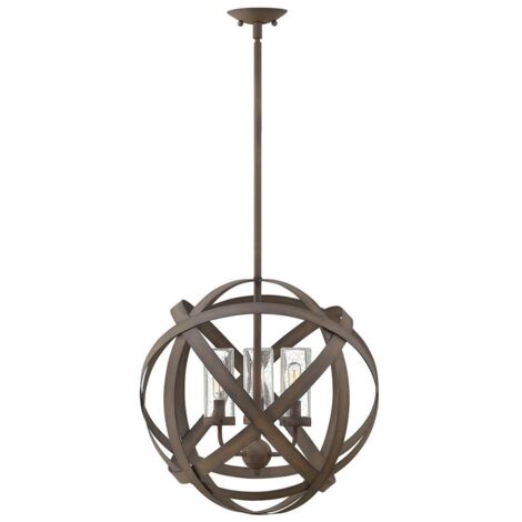 Elstead Carson - 3 Licht Deckenleuchte Pendelleuchte Eisen IP44, E14